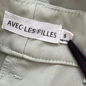 Avec Les Filles Pale Sage Green Wide Leg Trousers High Rise pants professional thumbnail 5