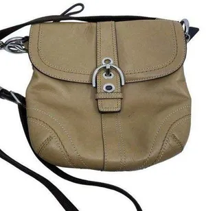 coach small tan leather cross body bag thumbnail 1