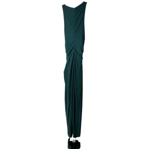 Cinq à Sept Andie Side Tie Dress Green Onyx Ruched Maxi Sleeveless thumbnail 6