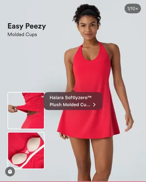 Halara Red Easy Peezy Tennis Dress thumbnail 2