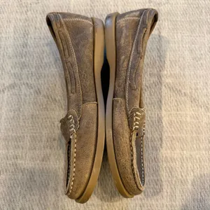 BED STU Tan Brown Distressed Leather Penny Loafers Moccasins 7 thumbnail 4
