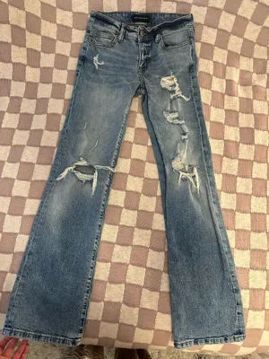 Aeropostale Ripped Flare Jeans Low-Rise thumbnail 1