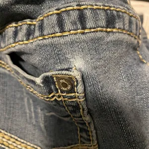 BKE Harper Jeans Womens 31x31.5‎ Blue Denim Distressed Casual straight 31R flaw thumbnail 14