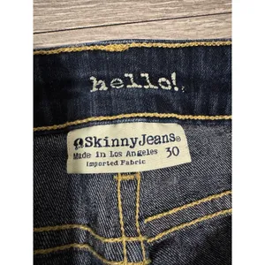 Hello! SkinnyJeans Size 30 Dark Wash Bootcut 30x32 Denim‎ Indigo Low Rise Y2K thumbnail 3