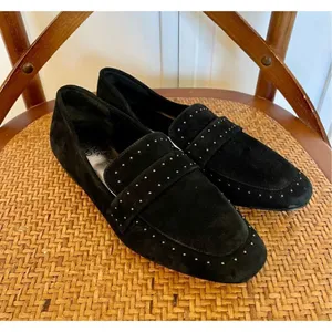 Bleeker & bond black suede studded loafers size 7 thumbnail 3