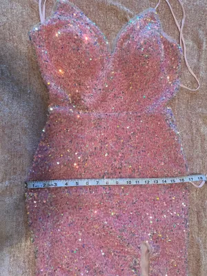 Pink sequin wedding guest prom maxi dress thumbnail 7