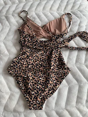 Aerie leopard print wrap around one piece  thumbnail 4