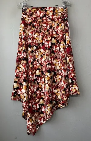 Apt 9 Size Medium Dark Floral Artsy Asymmetrical Knit Skirt Earthy Whimsigoth thumbnail 1