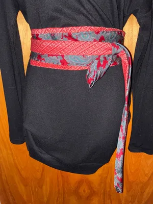 Handmade Orent Bros. Red, Blue & Gray Paisley Tie Belt One Size thumbnail 1