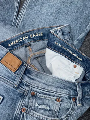 American Eagle Outfitters Ex-Boyfriend Light Wash Straight Jeans - Blue thumbnail 8