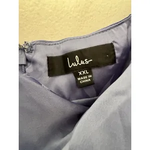 NWOT Lulus Sophisticated Sight Periwinkle Satin Jacquard Cowl Midi Dress XXL thumbnail 9