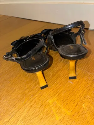 Marc Fisher Black Patent Bow Pointed-Toe Slingback Heels Womens Size 7 thumbnail 3
