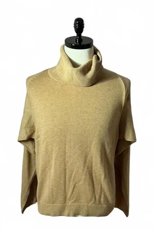 Banana Republic Turtleneck Sweater Tan Neutral Tunic‎ Cozy Pullover Womens thumbnail 1