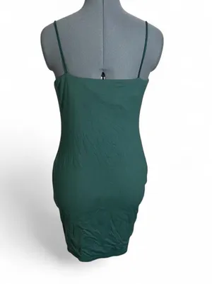 Lillusory Forest Green Spaghetti Strap Mini Bodycon Dress Size Large Clubwear thumbnail 3