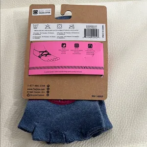 Toesox Elle Striped Toe Socks - Blue and Pink thumbnail 4