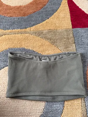 Abercrombie & Fitch Olive Green Strapless Bandeau Swim Bikini Top Un-Padded S thumbnail 3