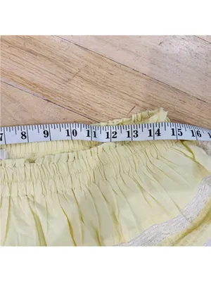 LoveShackFancy Ruffle Mini Skirt in yellow NWOT thumbnail 8