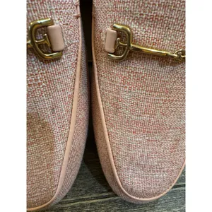 Sam Edelman Women‎ Loraine Loafers Shoes Pink Metallic Linen Size 6.5 Equestrian thumbnail 5