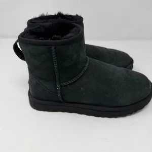 UGG Classic Mini II Suede Shearling Ankle Boot Black Women Size 7 thumbnail 5