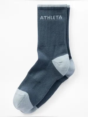 Athleta Colorblock Crew Socks Gray Blue NWT Women’s M/L thumbnail 1