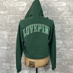 PINK - Victoria's Secret Crooped Green Hoodie thumbnail 6
