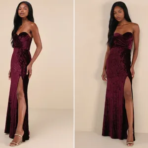 LULU's Prom Wedding Special Event Modern Chic Sexy Velvet Maxi Dress thumbnail 3