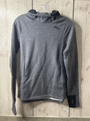 POC Womens Small Merino Hood Sylvanite Grey Melange Wool Blend Hoodie Sweatshirt thumbnail 1