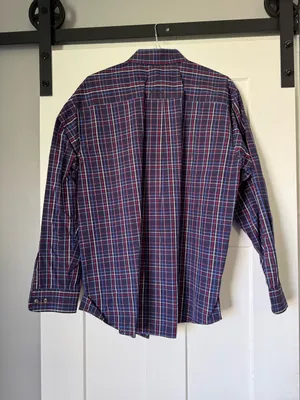 Men’s Ariat blue and red casual button down shirt  thumbnail 4