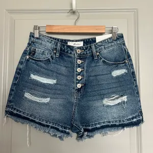 KanCan | Distressed Medium Wash High Rise Denim Shorts NWT Size M thumbnail 1