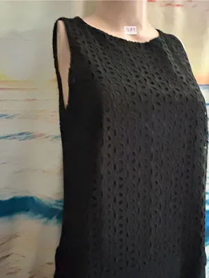 Loft Women’s Black Lace & Pleated Hem Sleeveless Dress SZ 6 NWT thumbnail 5