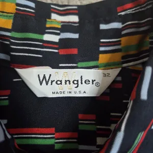 Vintage Wrangler Shirt Womens 32 Multicolor Geometric Button 70s Cowgirl Western thumbnail 5