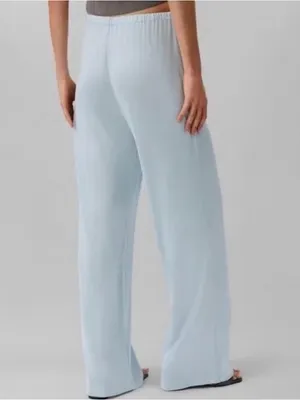 Calvin Klein light cloud blue lounge wear luxury relaxed wide pants large NWT thumbnail 2