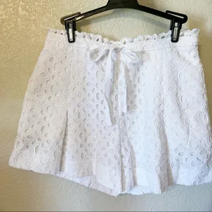 J Crew Eyelet White High Rise Shorts thumbnail 4