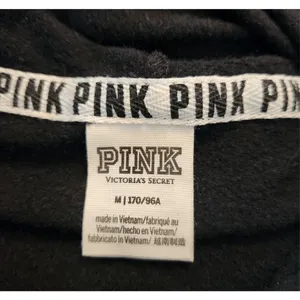 PINK Victoria's Secret Cropped Poll Over Hoodie Black‎ White Medium thumbnail 5