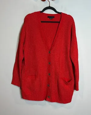 Sanctuary red oversized cardigan sweater thumbnail 1