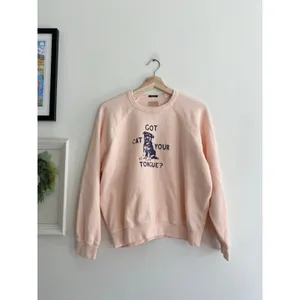 MOTHER The Biggie Concert Graphic Sweatshirt in Cat Got Your Tongue Size Small thumbnail 6
