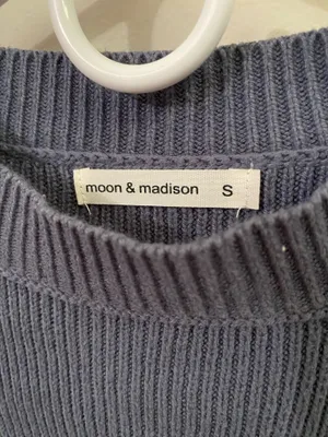 Moon & Maddison Ribbed Knit Sweater in Slate Blue thumbnail 3