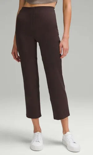 Lululemon‎ Smooth Fit Pull-On High-Rise Cropped Pants Espresso Brown Size 4 thumbnail 1
