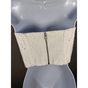 Alice + Olivia White Eyelet Strapless Crop Top Size 6 Fairycore Boho thumbnail 4