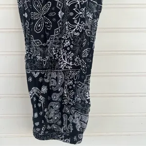 Loom & Thread Jumpsuit Large Paisley Patchwork Black White Boho Halter‎ Neck thumbnail 8