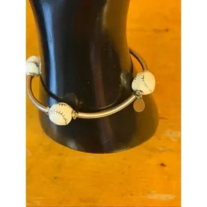 Cookie Lee Silver Tone Baseball Bracelet (7446) thumbnail 5