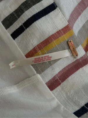 Free People White Mini Skirt with Multicolor Vertical Stripes thumbnail 8