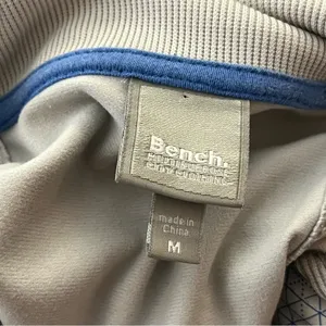 Bench Asymmetrical Zip Jacket Logo Stretch Fitted High Collar Silver M thumbnail 3