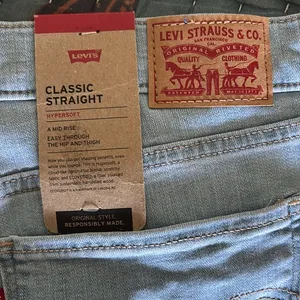 NWT mid rise classic straight Levi’s Light Blue Denim size 16 med 33 x 30 thumbnail 2