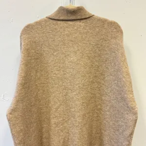 Mango MNG Women's Oversized Knit Polo Sweater Tan Marl Button Neck Large‎ thumbnail 7