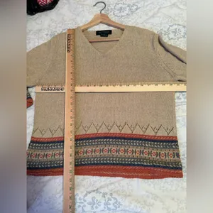 Bushwacker silk linen blend Vintage Women’s Crocheted Bohemian Sweater large‎ thumbnail 5