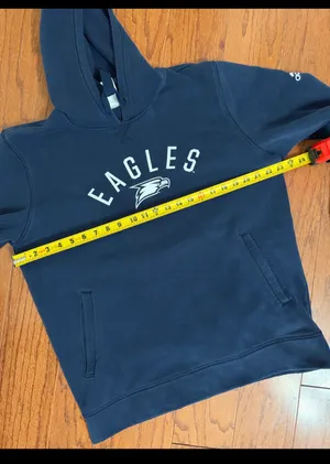 Adidas Georgia Southern Eagles Navy Sweatshirt- Large. ***Refer to measurements. Gently warn & great condition with minor discoloration & fuzzies. Gently Used. Measurements approximately 23” from armpit to armpit x 27” long. Non-smoking smoking home. Sold at as is condition. Don’t like my price make a reasonable offer. thumbnail 7
