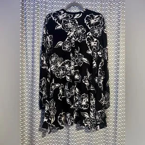 Free People | Swing Out Of It Black Floral Tunic Dress, size M thumbnail 6