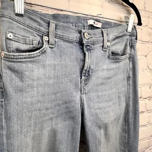 7 For All Mankind The Skinny Crop Unrolled Jeans Womens Size‎ 28 Coral Bleach thumbnail 6