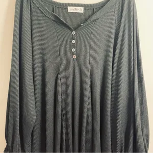 Natural Life Oversized Tunic Dress One Size Long Sleeve Button Front thumbnail 4